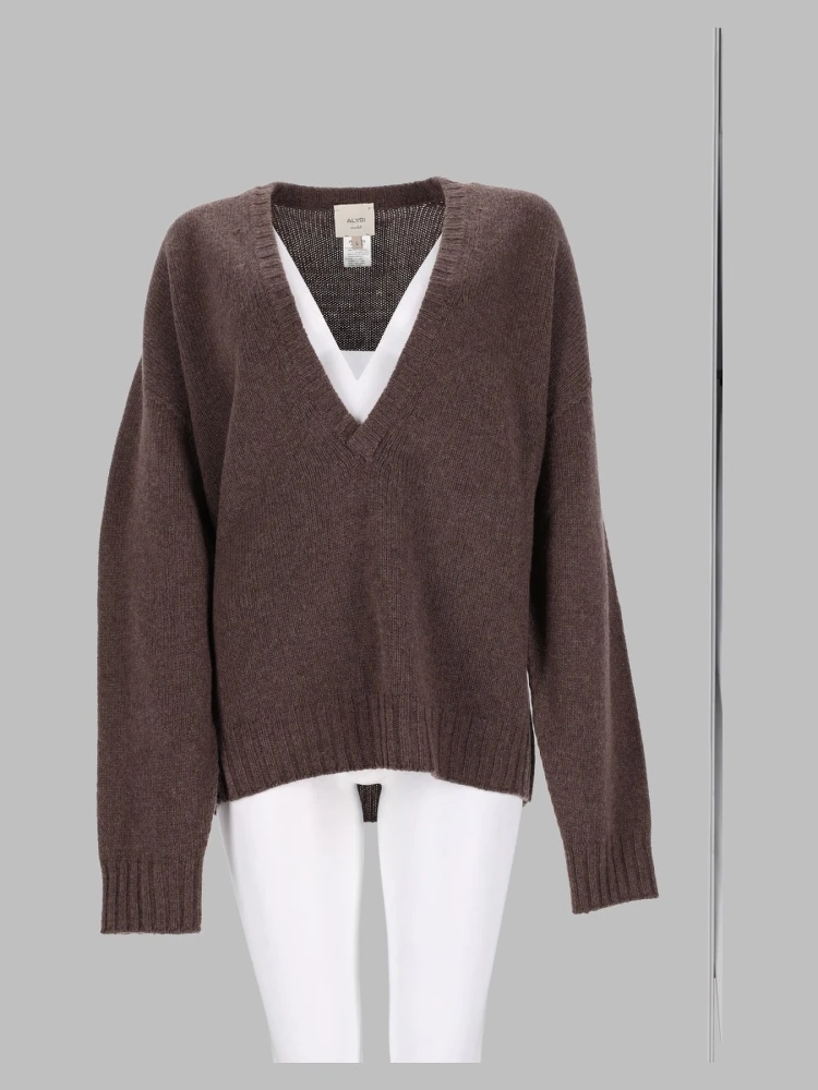 Maglia Chunky con Scollo a "V"