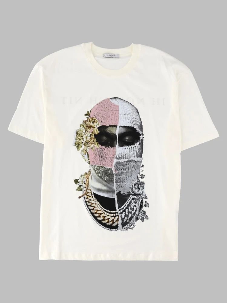 T-Shirt con Stampa "Newspaper Mask"