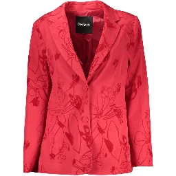 Red Polyester Blazer