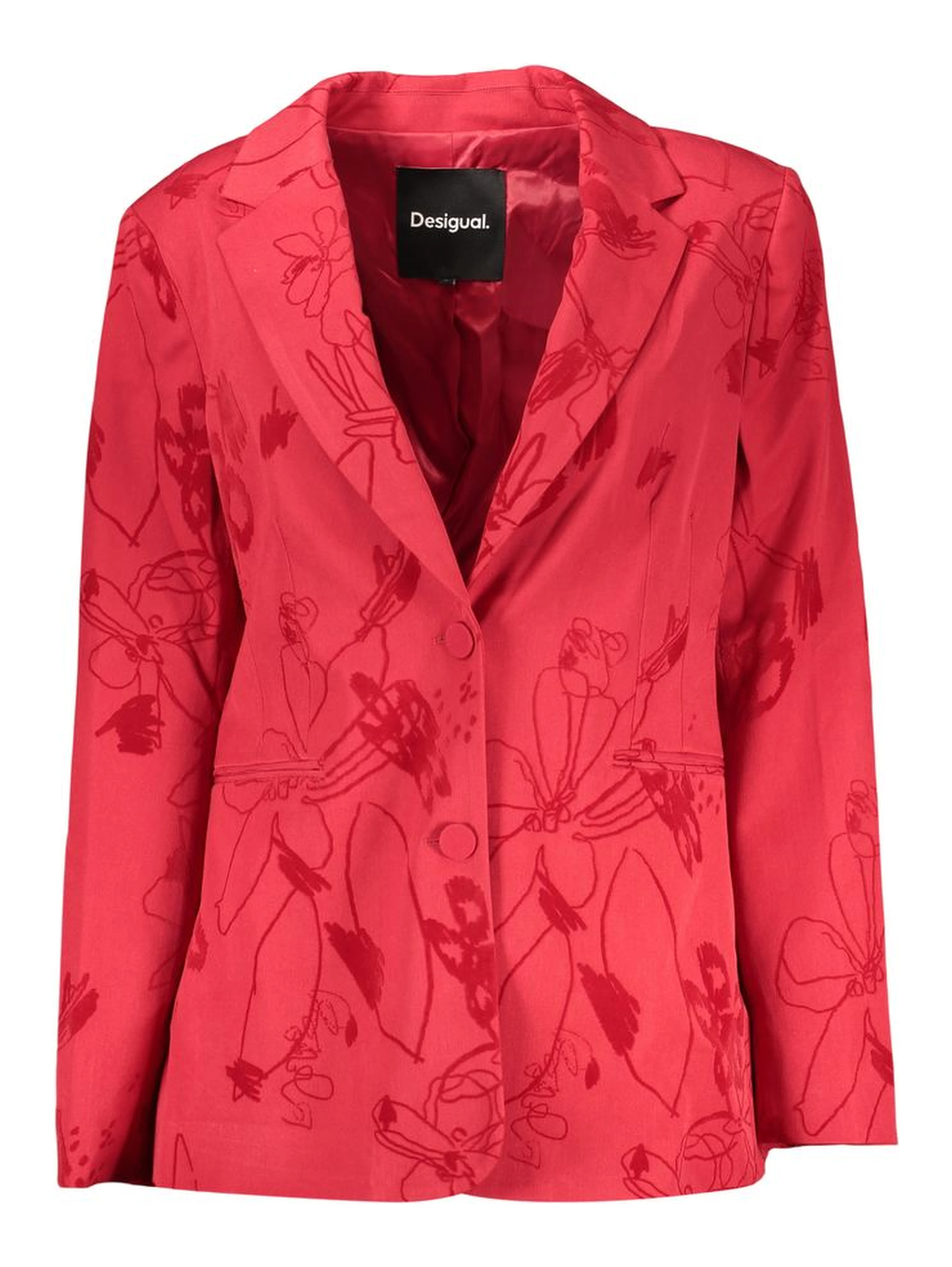 Red Polyester Blazer
