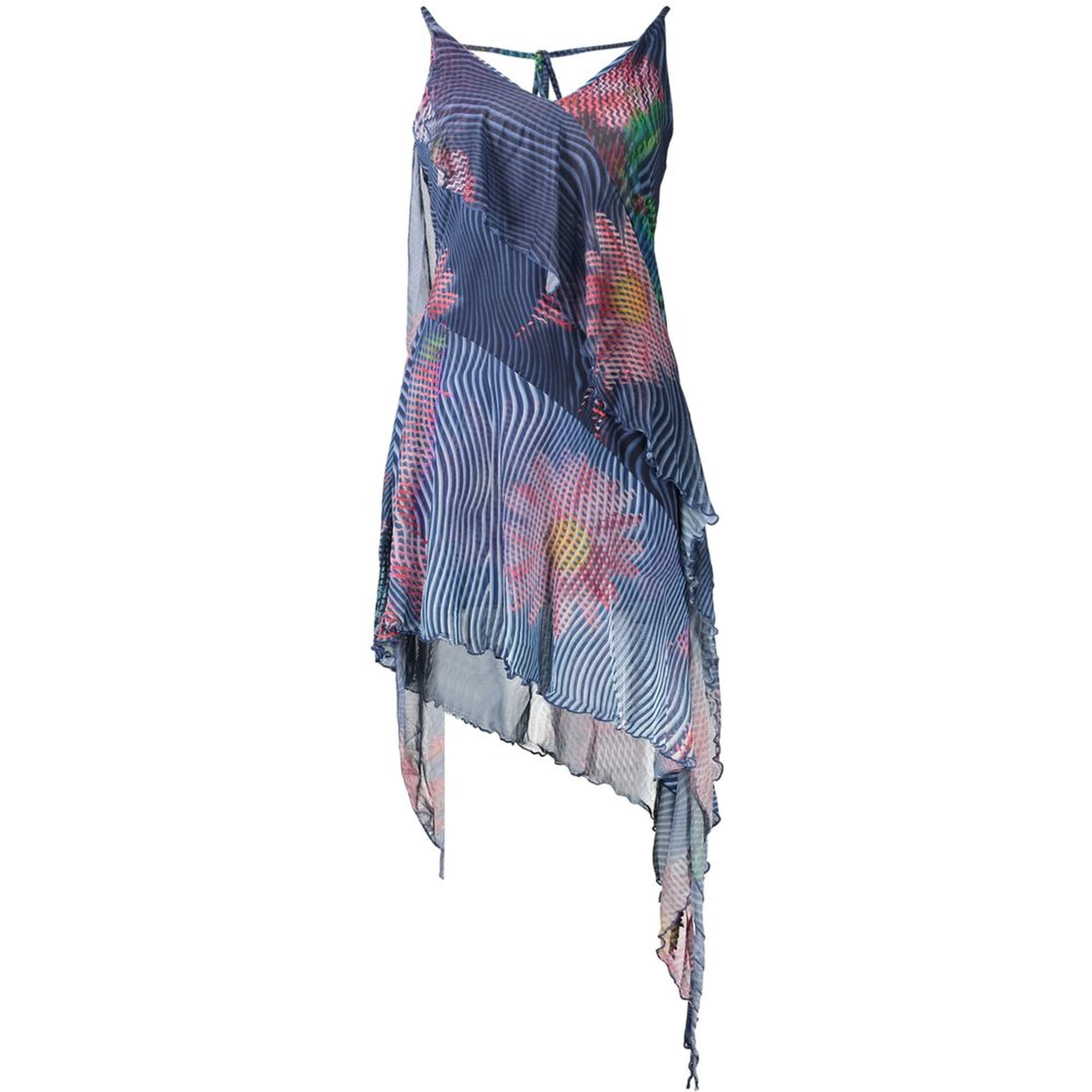 Blue Polyester Casual Dress