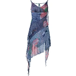 Blue Polyester Casual Dress