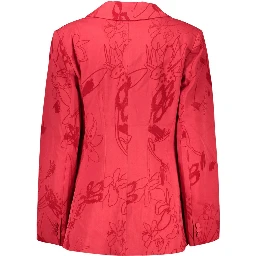 Red Polyester Blazer