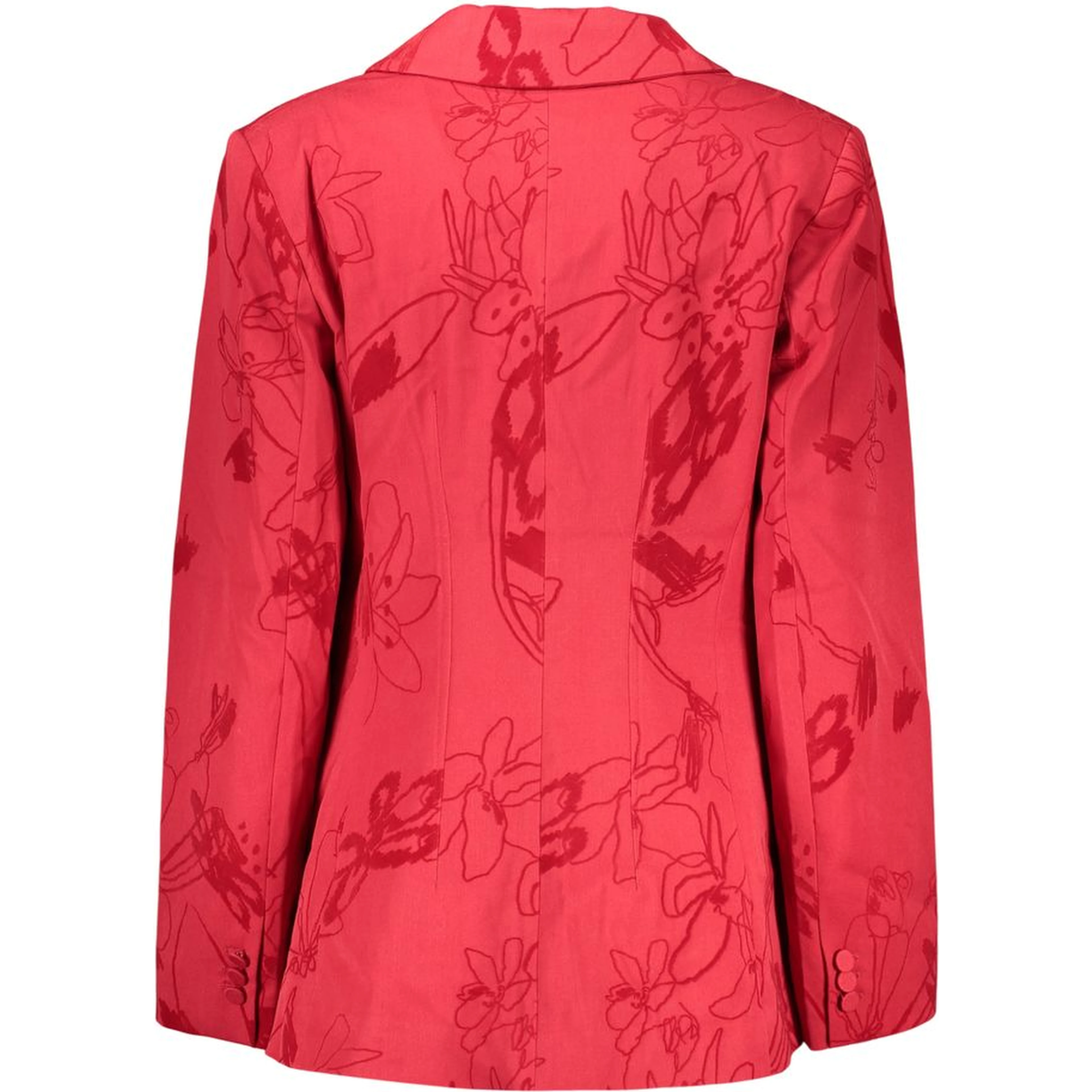 Red Polyester Blazer