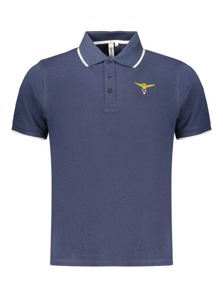 Blue Cotton Polo Shirt