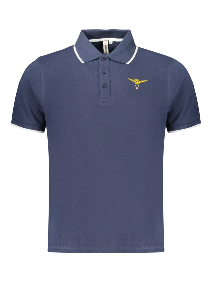 Blue Cotton Polo Shirt