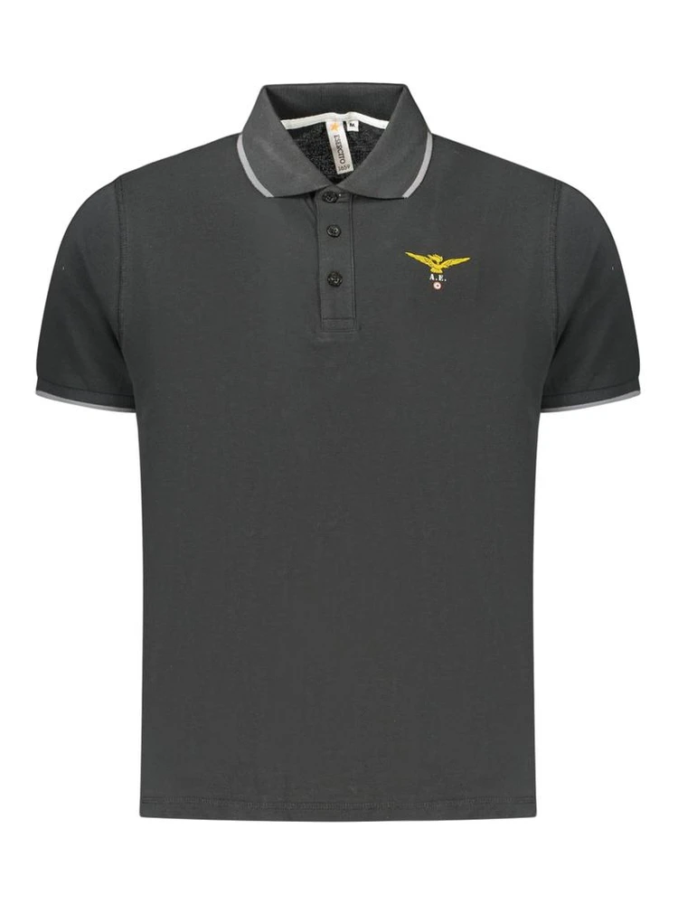 Black Cotton Polo Shirt