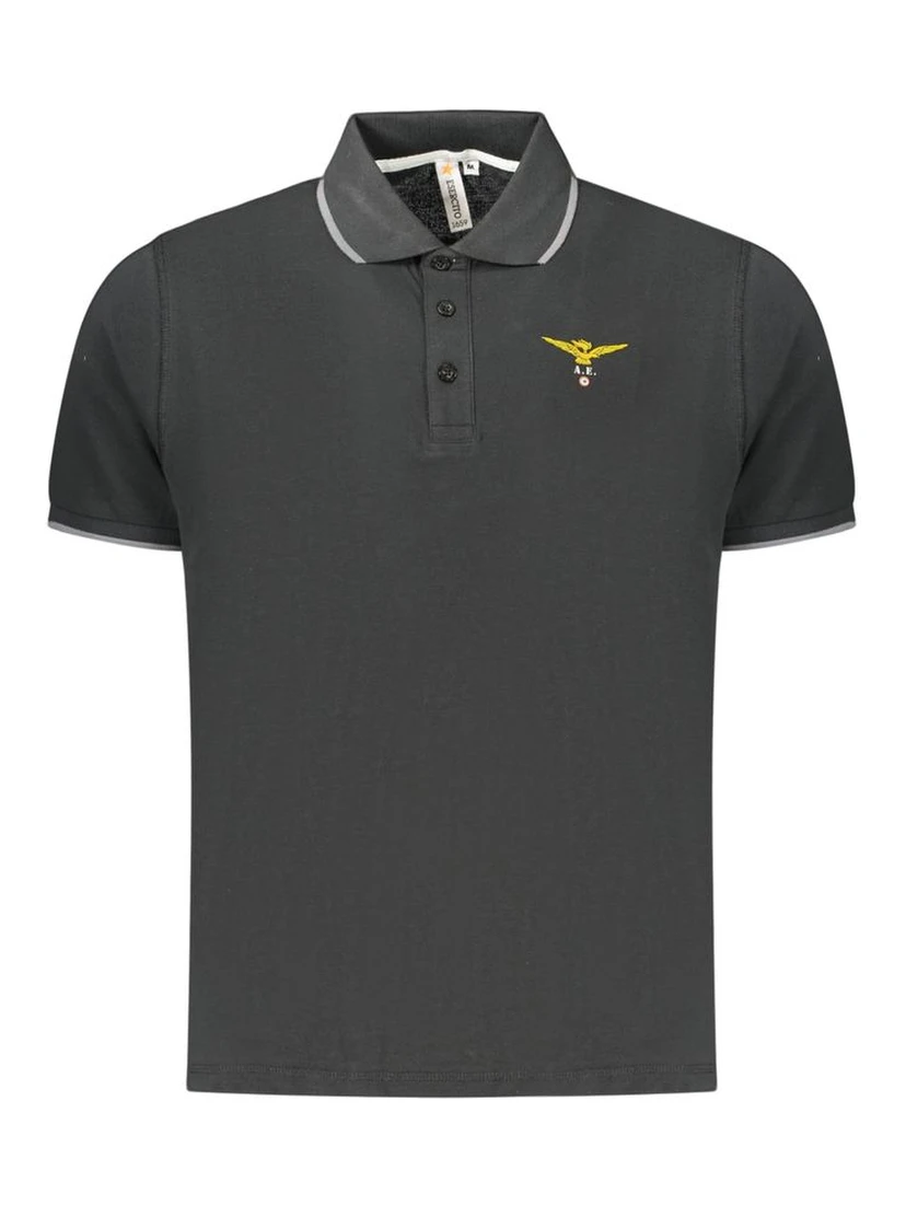 Black Cotton Polo Shirt