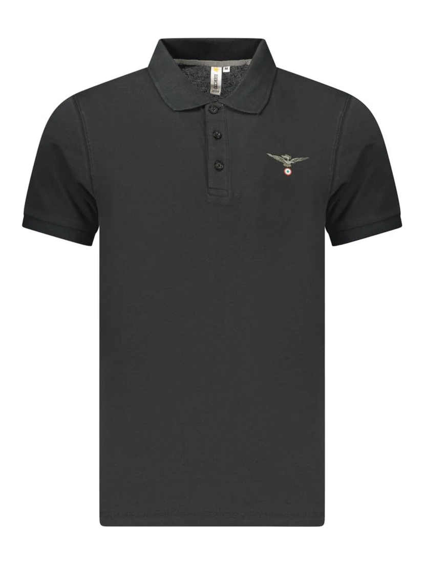 Black Cotton Polo Shirt