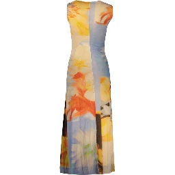 Blue Elastane Casual Dress