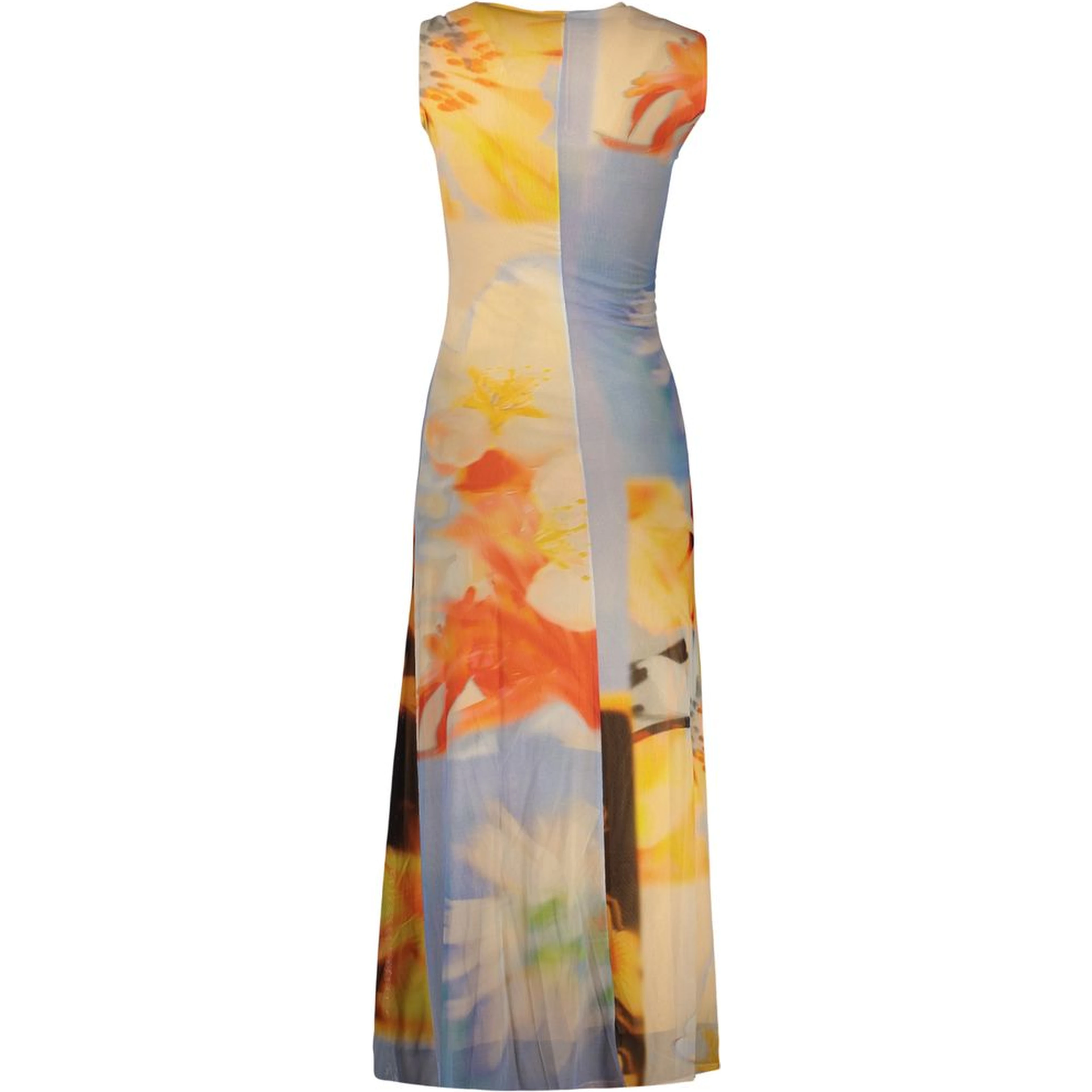 Blue Elastane Casual Dress