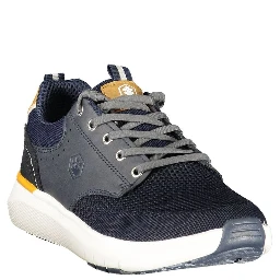 Blue Polyester Athletic Sneakers