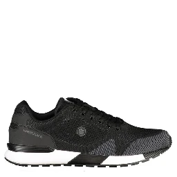 Black Polyester Athletic Sneakers