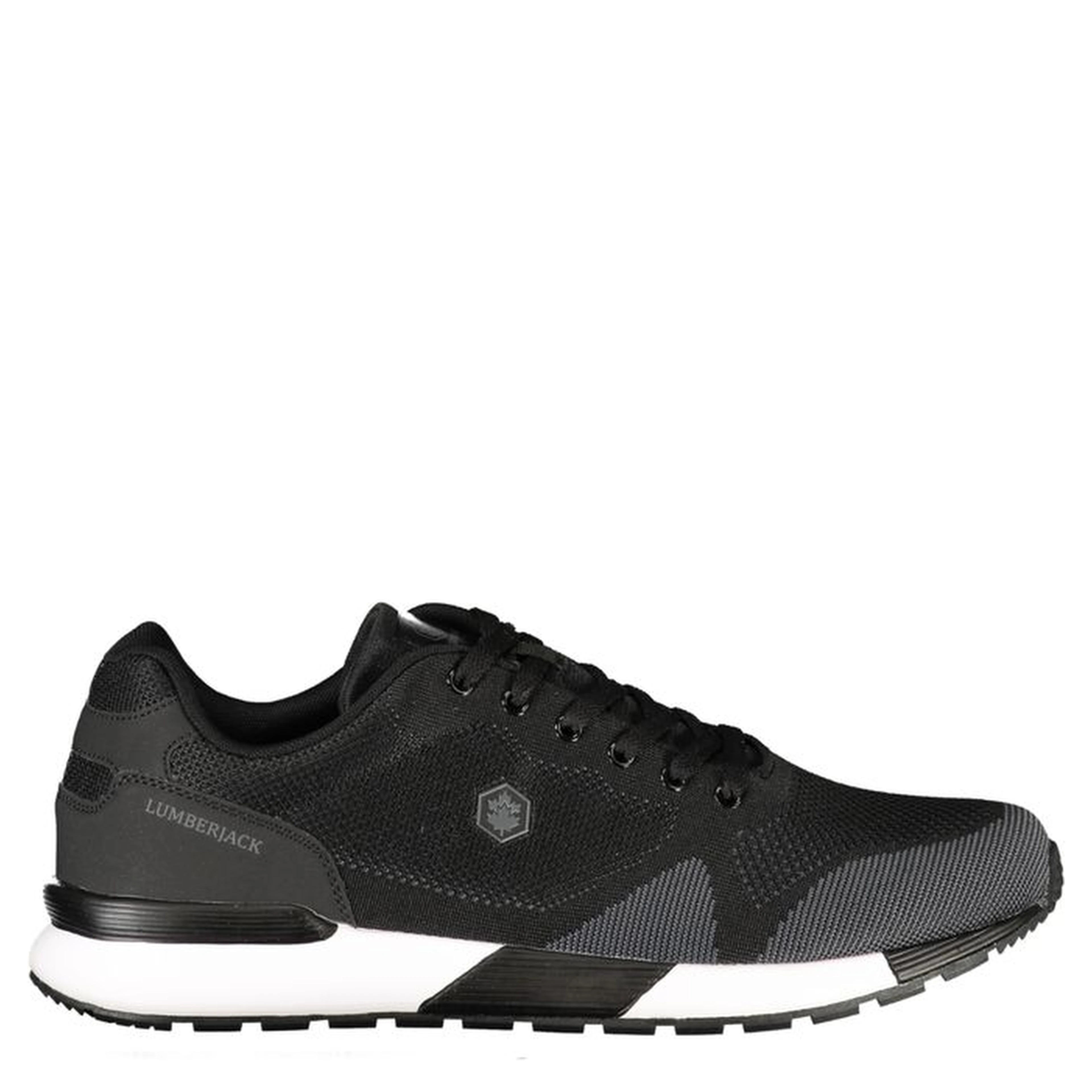 Black Polyester Athletic Sneakers