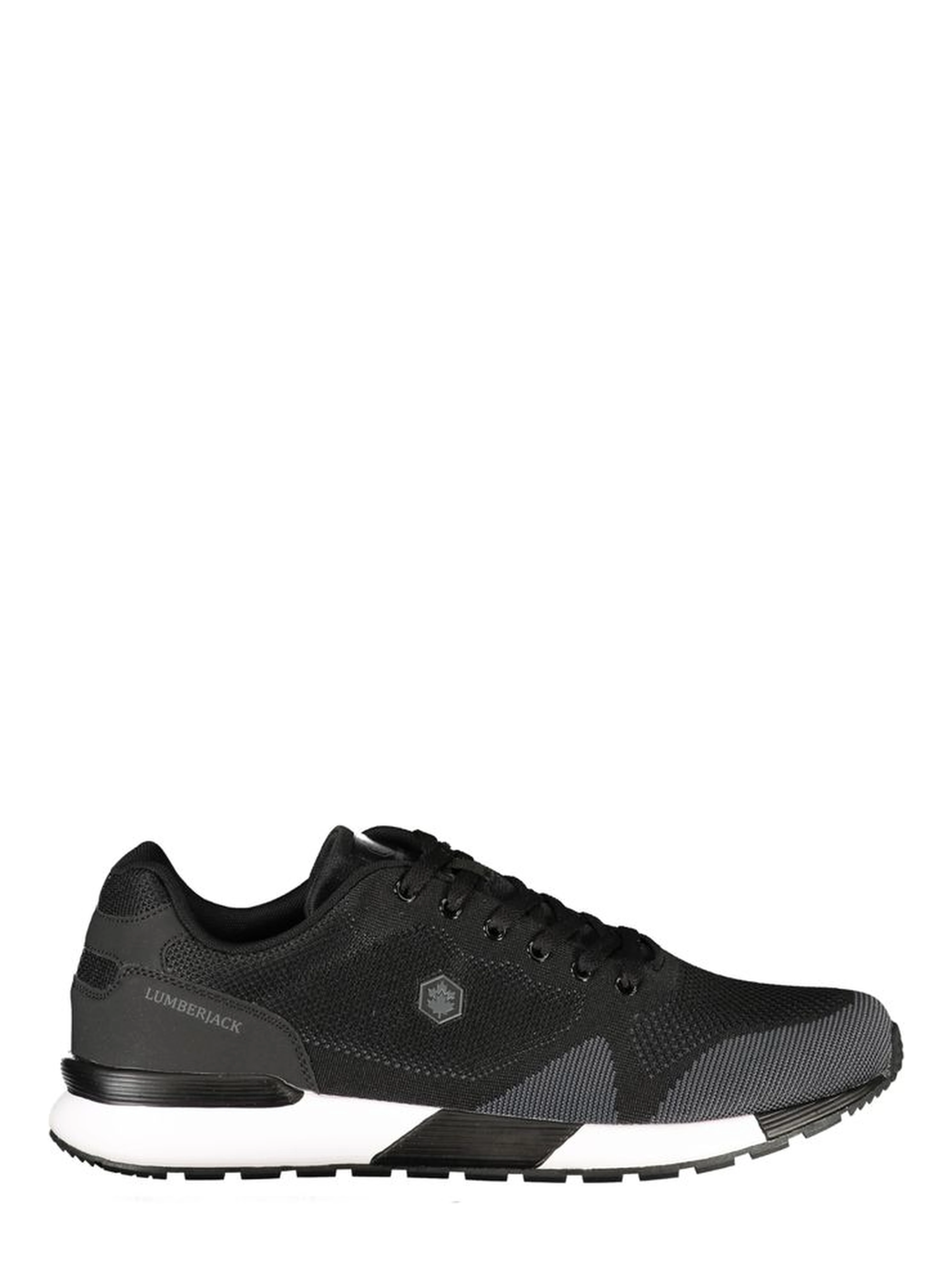 Black Polyester Athletic Sneakers