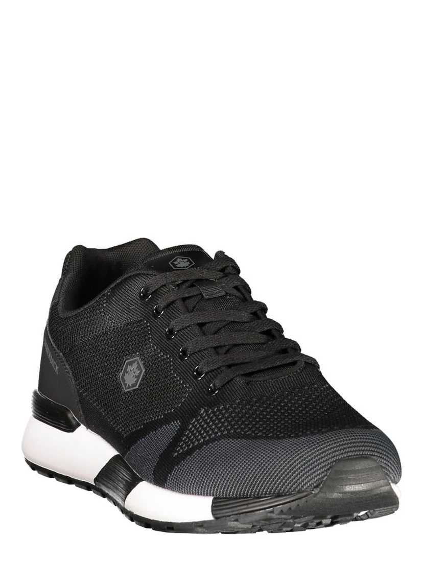 Black Polyester Athletic Sneakers