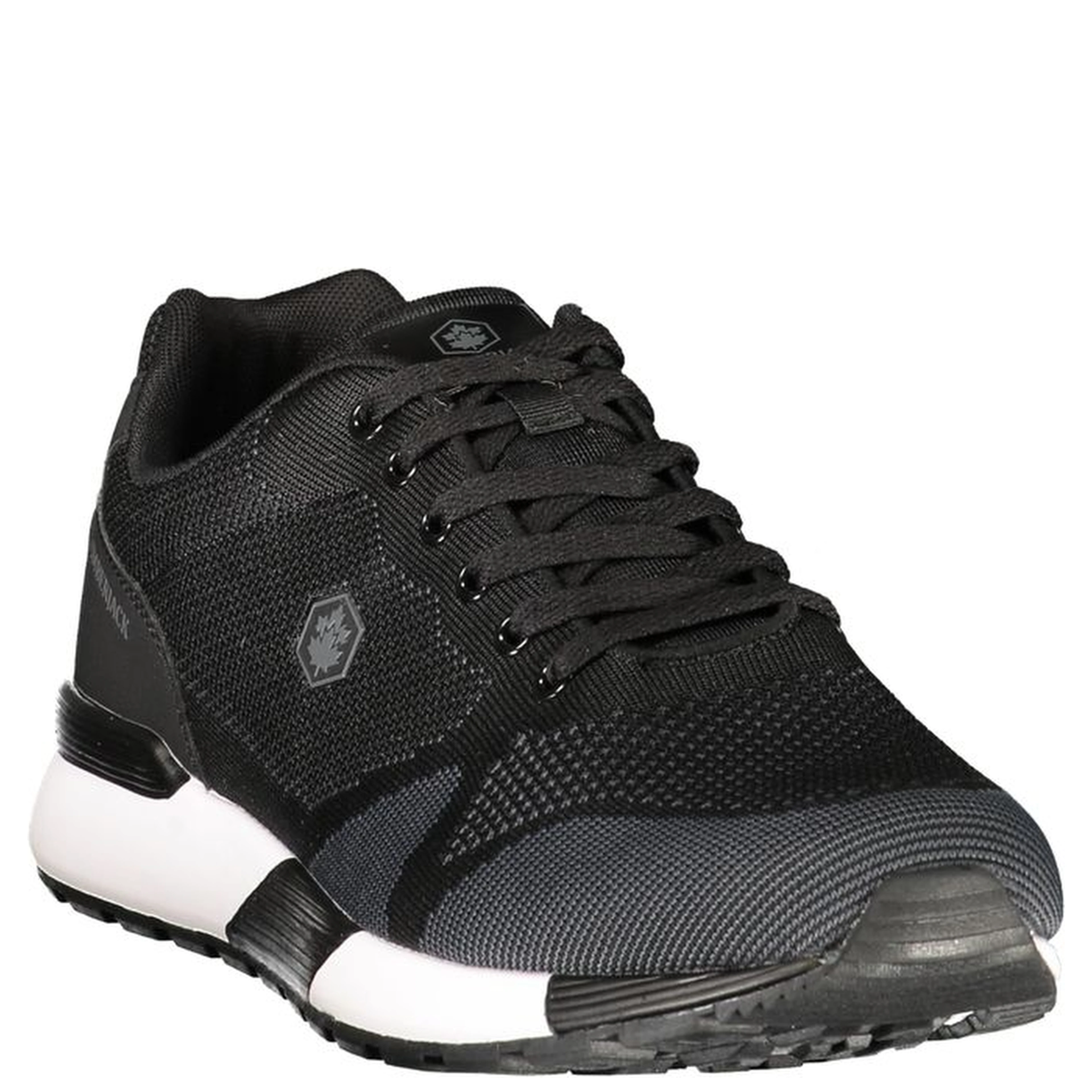 Black Polyester Athletic Sneakers