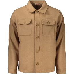 Brown Cotton Full-Length Jacket
