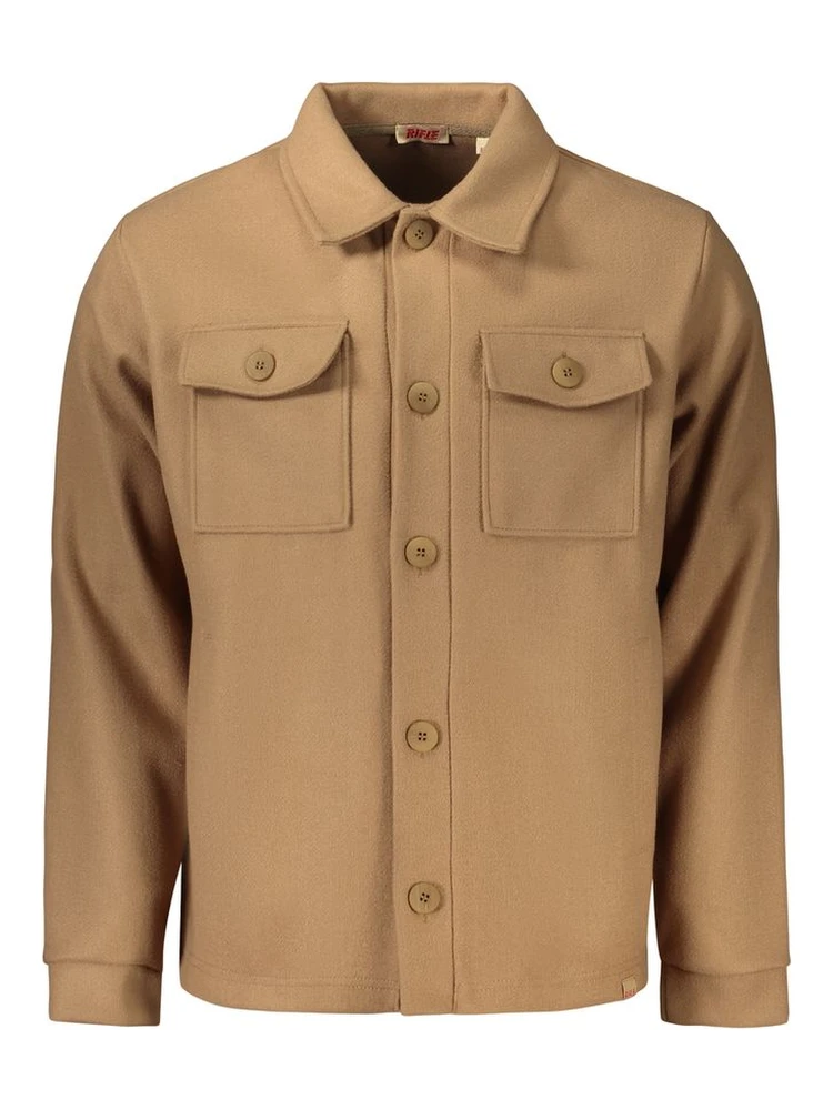Brown Cotton Full-Length Jacket