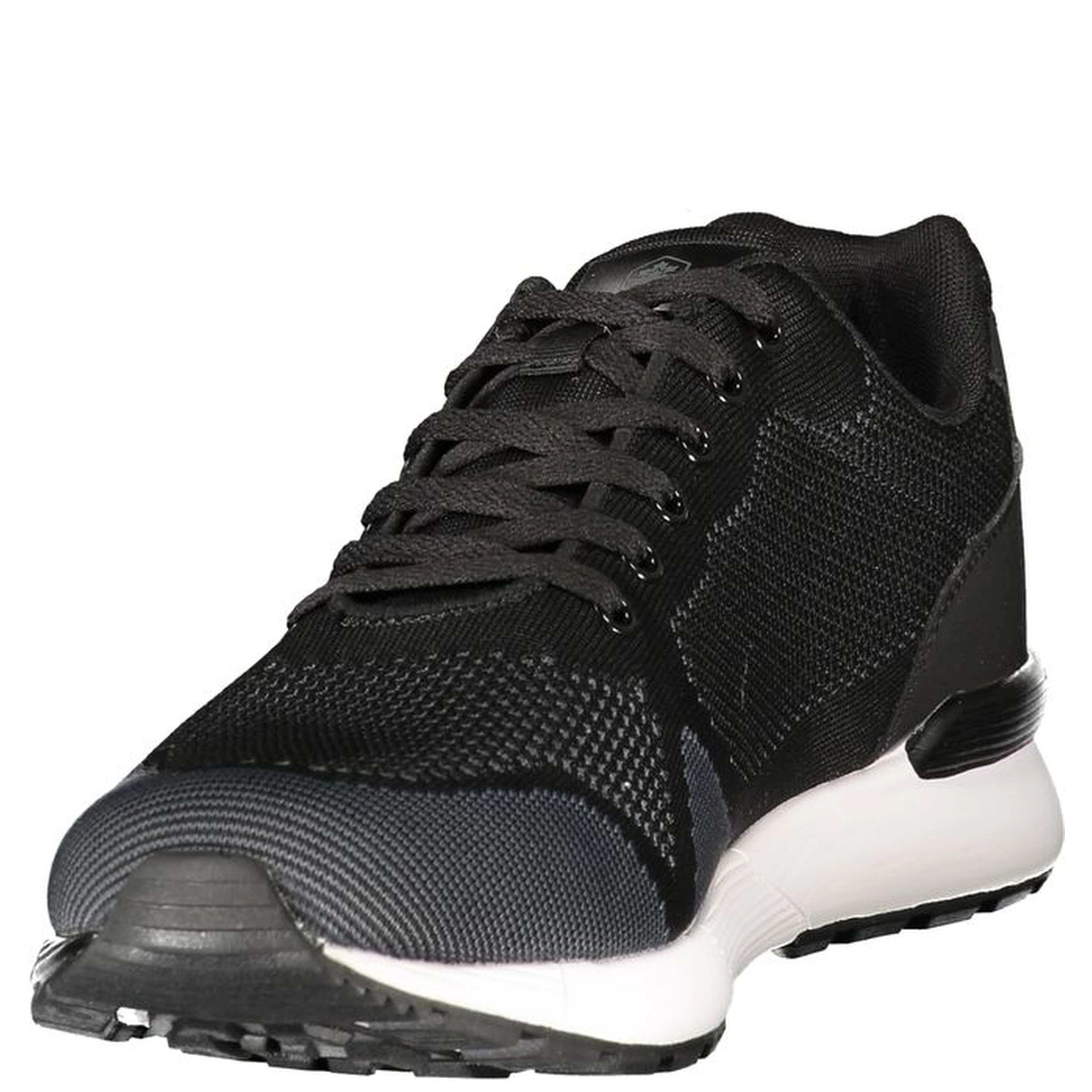 Black Polyester Athletic Sneakers