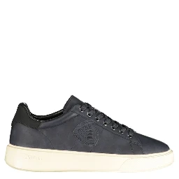 Blue Polyester Low Top Sneakers