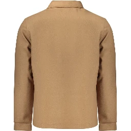 Brown Cotton Full-Length Jacket