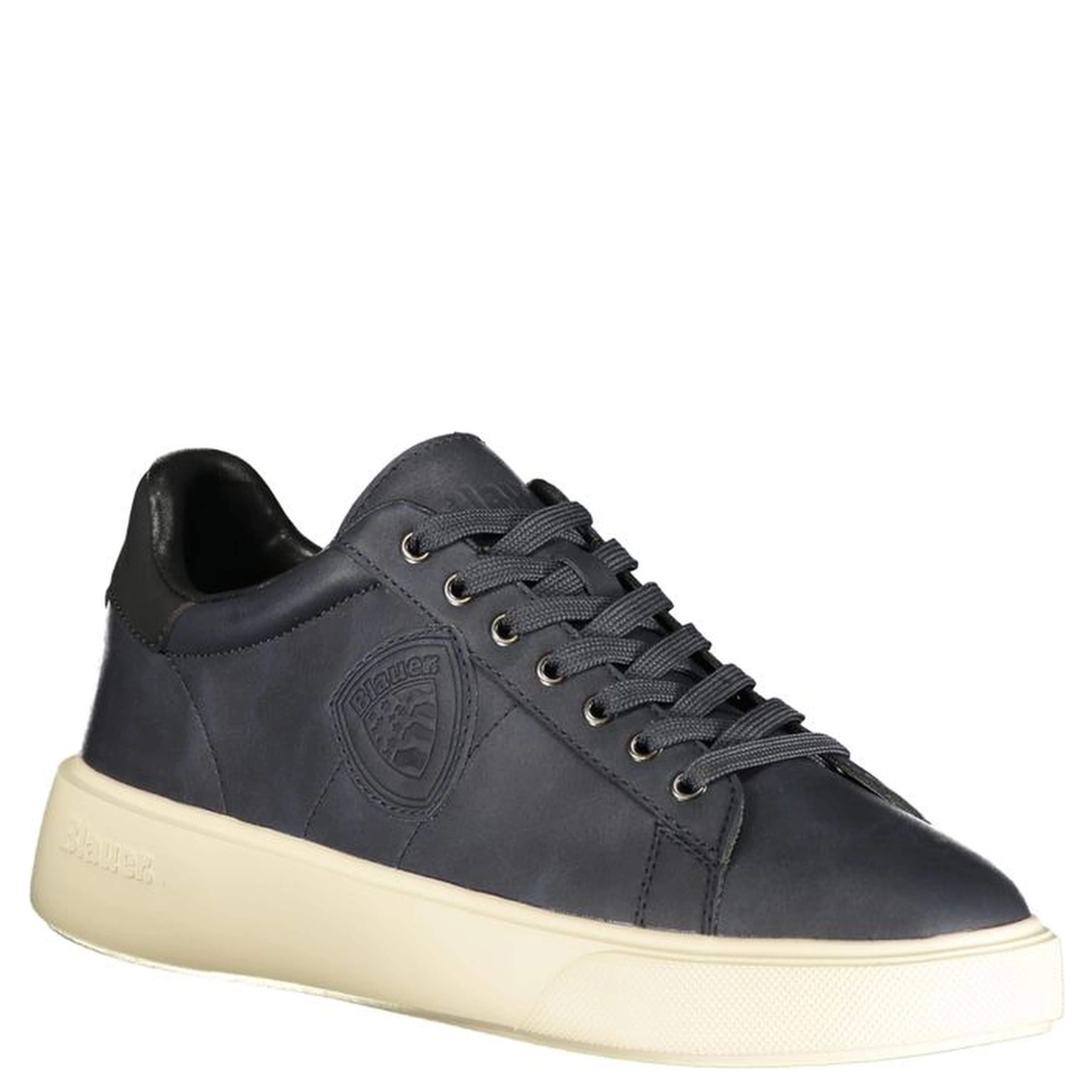 Blue Polyester Low Top Sneakers