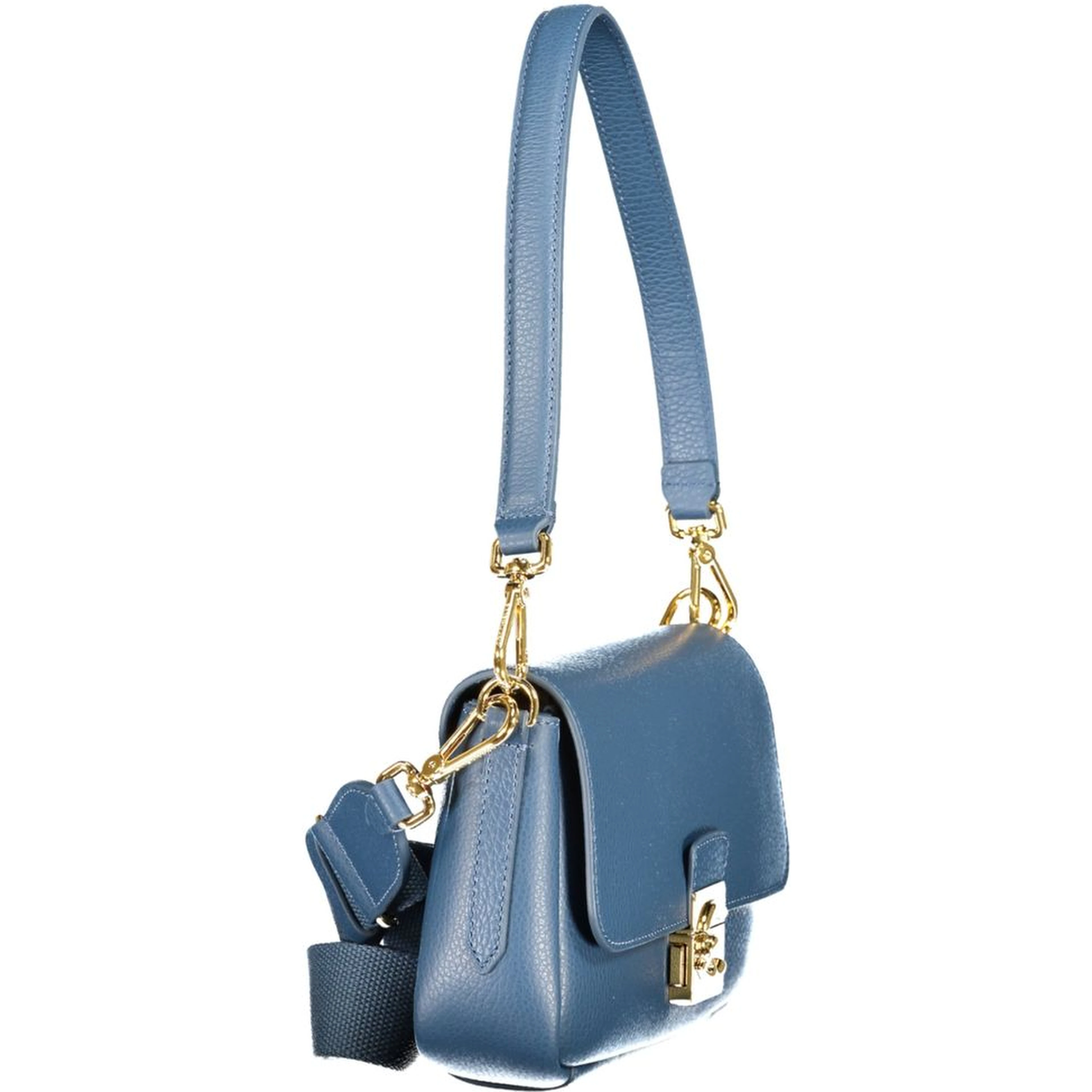 Blue Leather Handbag