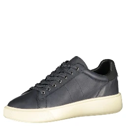 Blue Polyester Low Top Sneakers