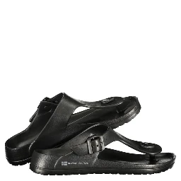 Black Plastic Flip-Flop Sandals