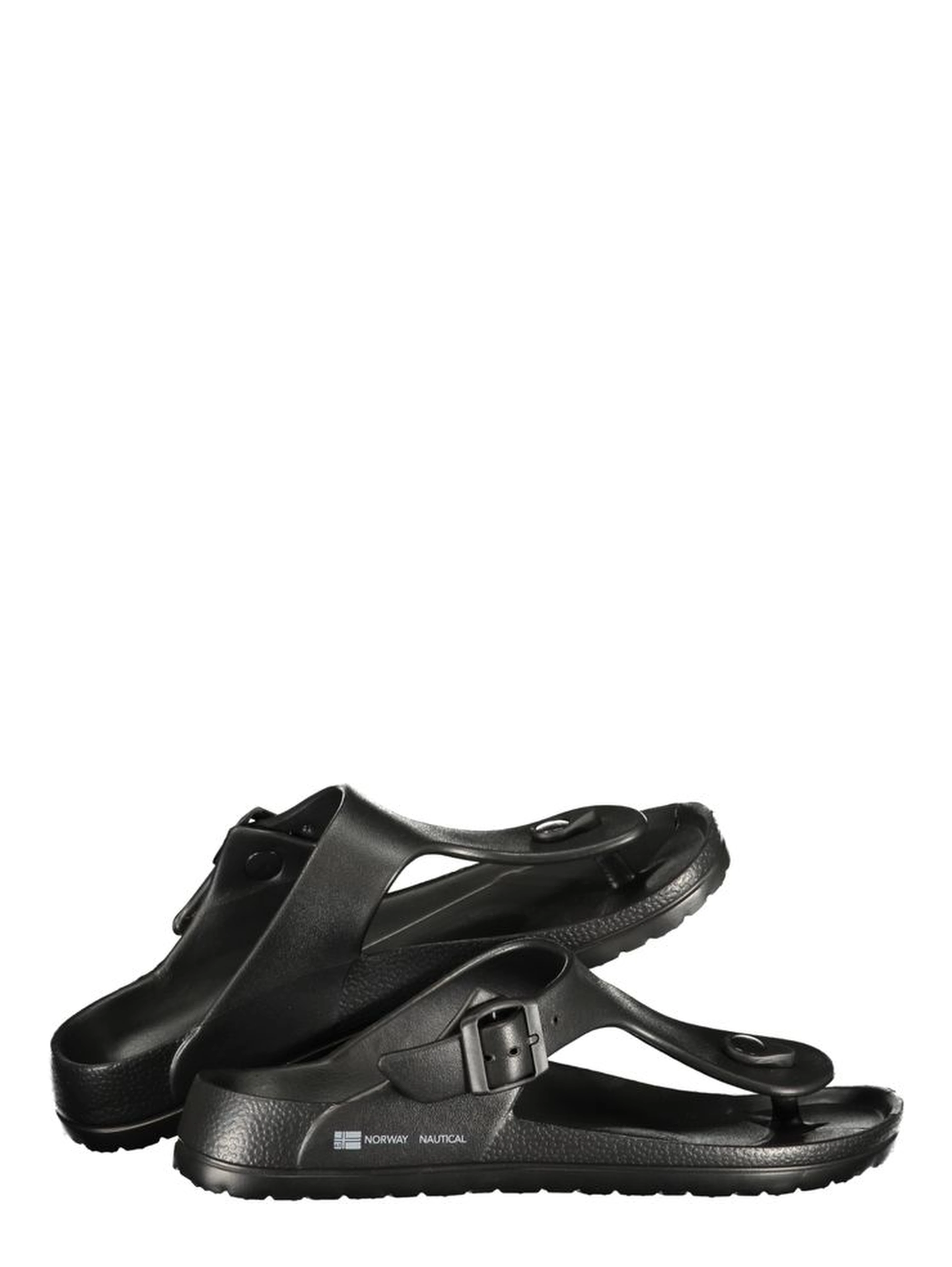 Black Plastic Flip-Flop Sandals