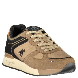 Brown Polyester Athletic Sneakers