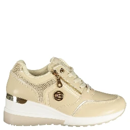 Beige Polyester Athletic Sneakers