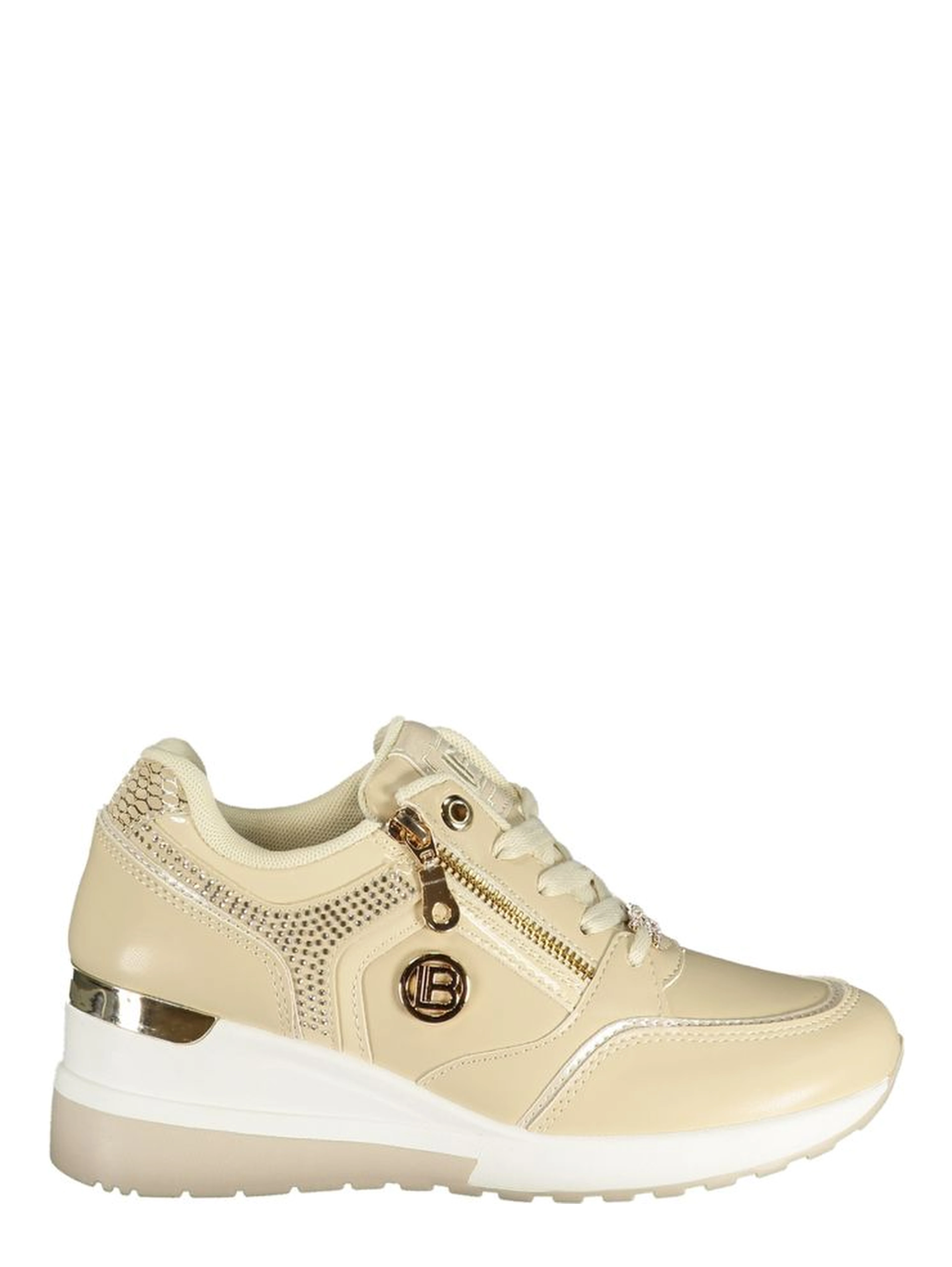 Beige Polyester Athletic Sneakers