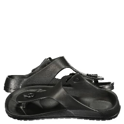 Black Plastic Flip-Flop Sandals