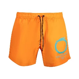 Orange Polyester Swim Shorts