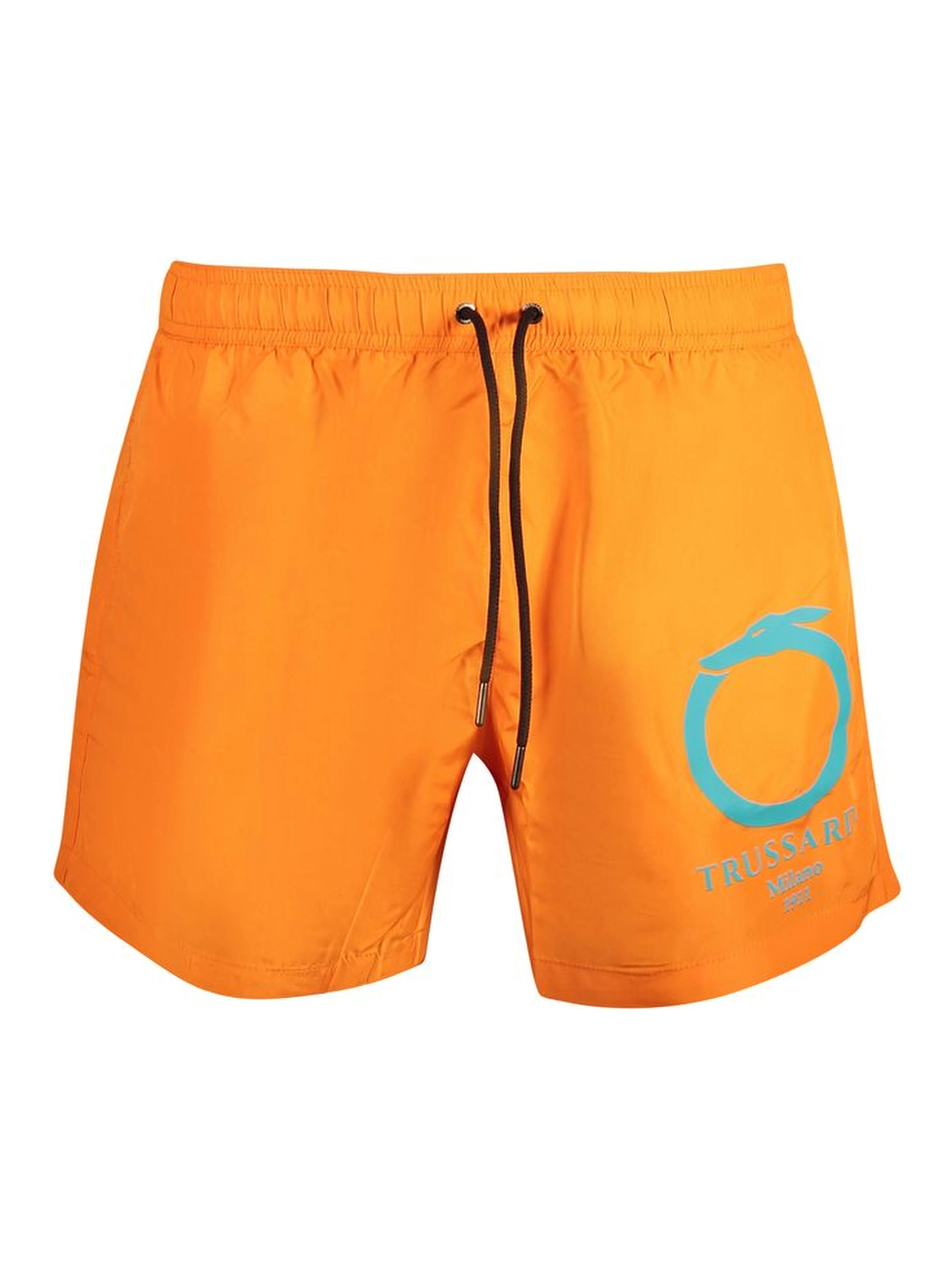 Orange Polyester Swim Shorts