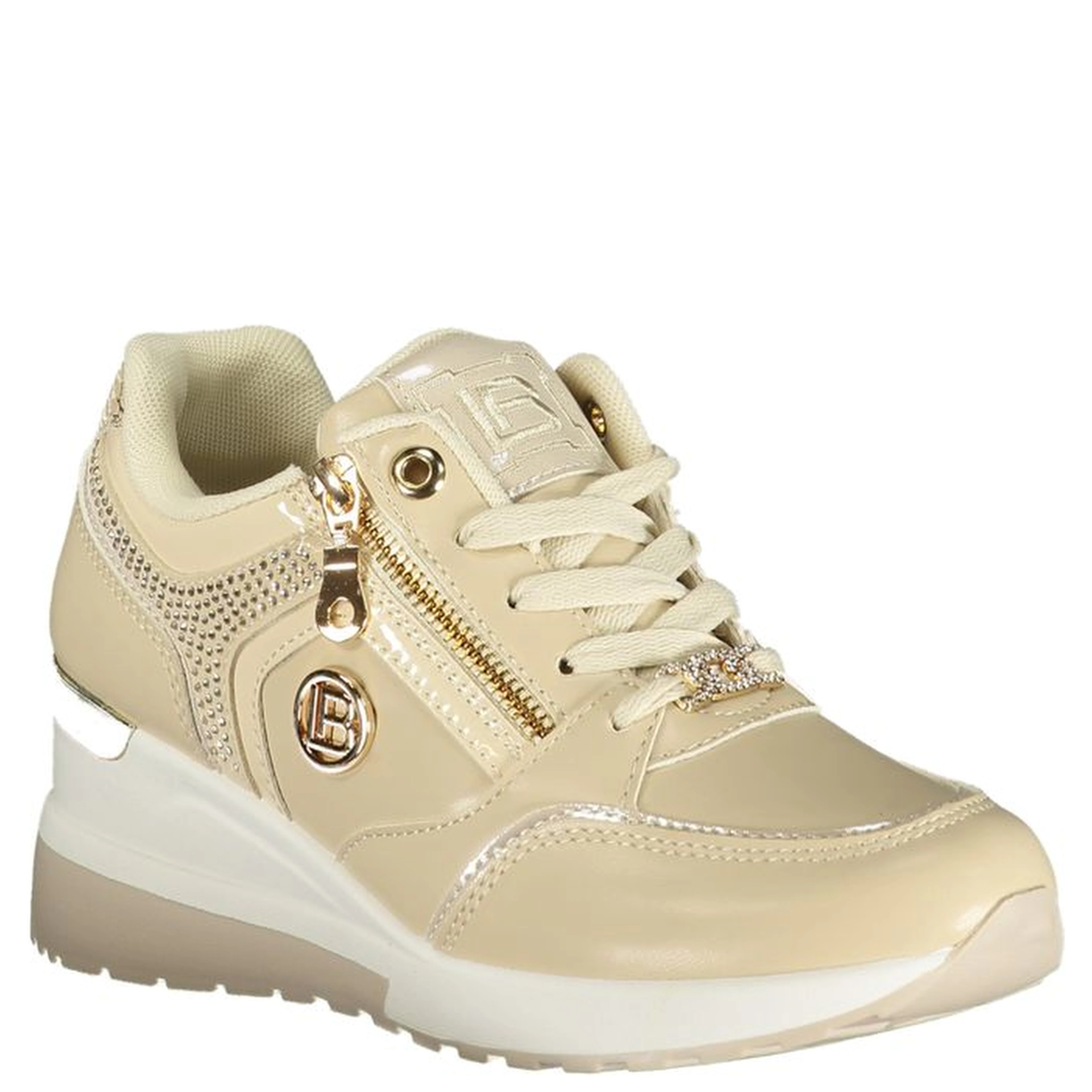 Beige Polyester Athletic Sneakers