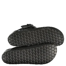 Black Plastic Flip-Flop Sandals