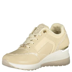 Beige Polyester Athletic Sneakers
