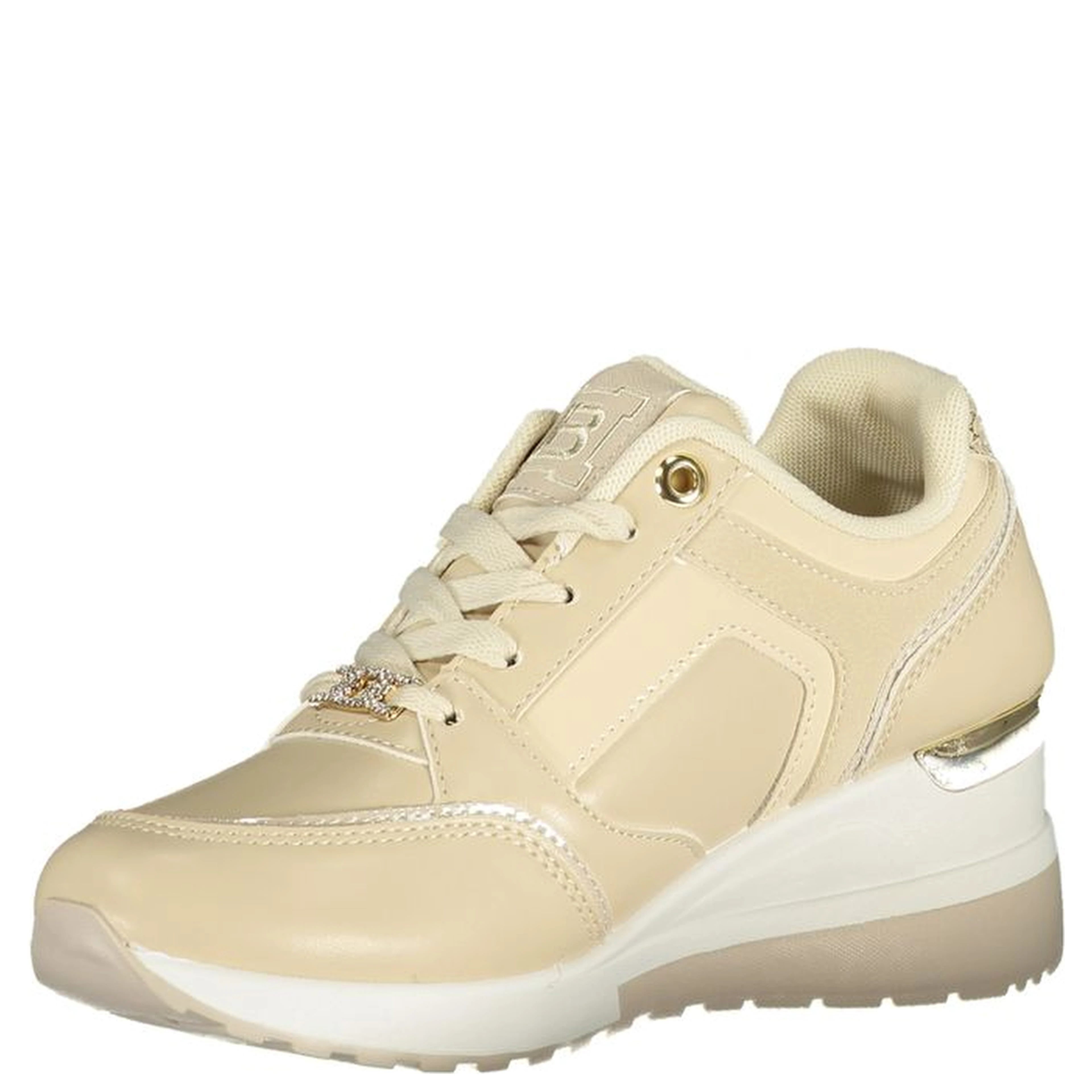Beige Polyester Athletic Sneakers
