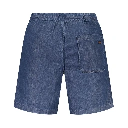 Blue Cotton Bermuda Shorts