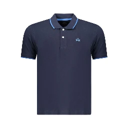 Blue Cotton Men's Polo Shirt