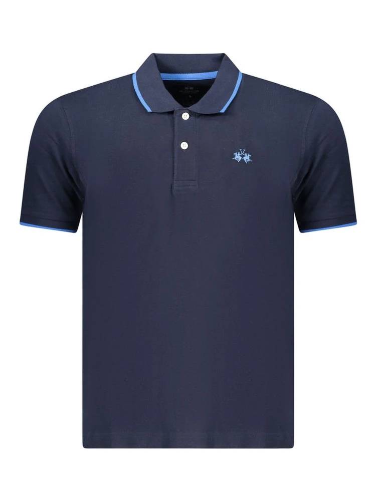 Blue Cotton Men's Polo Shirt