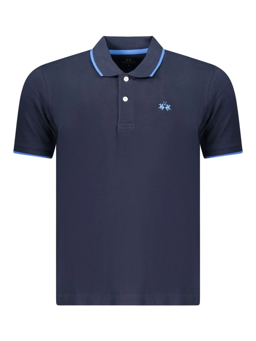 Blue Cotton Men's Polo Shirt