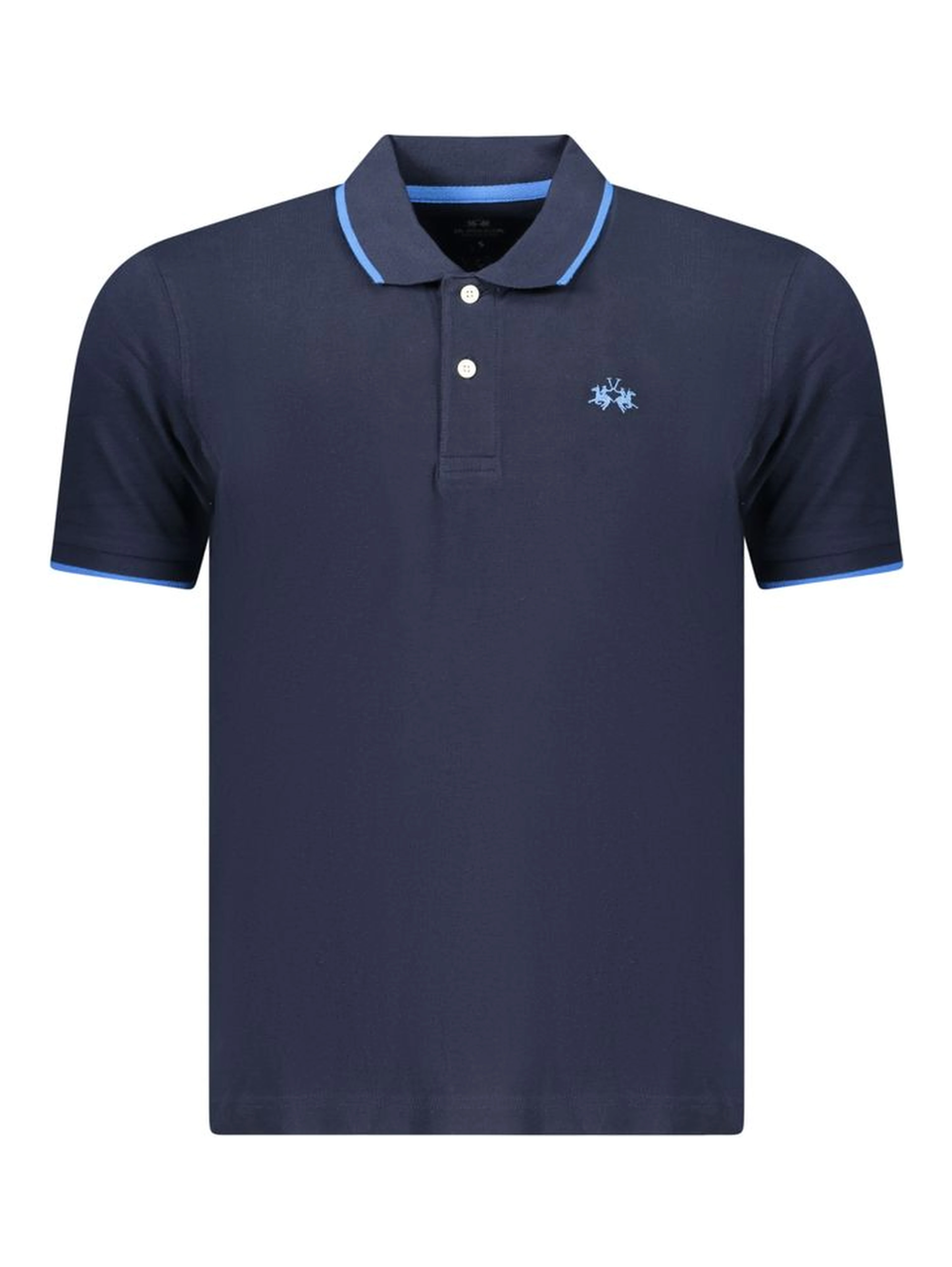 Blue Cotton Men's Polo Shirt