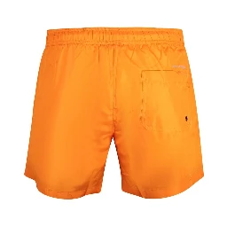 Orange Polyester Swim Shorts