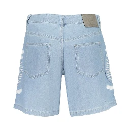 Light Blue Cotton Women's Short
