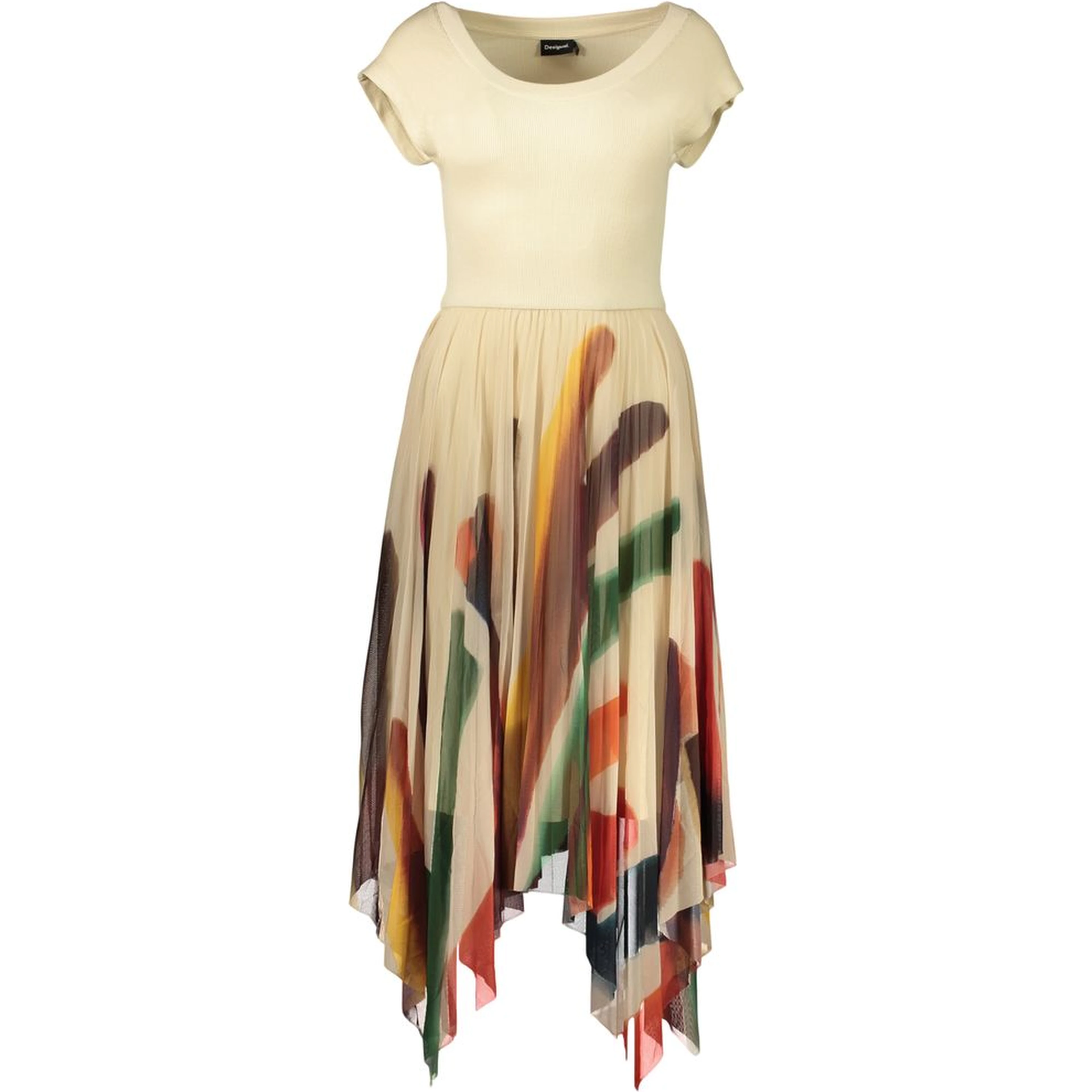 Beige Polyester Women's Dress