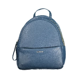 Blue Leather Womens Backpack